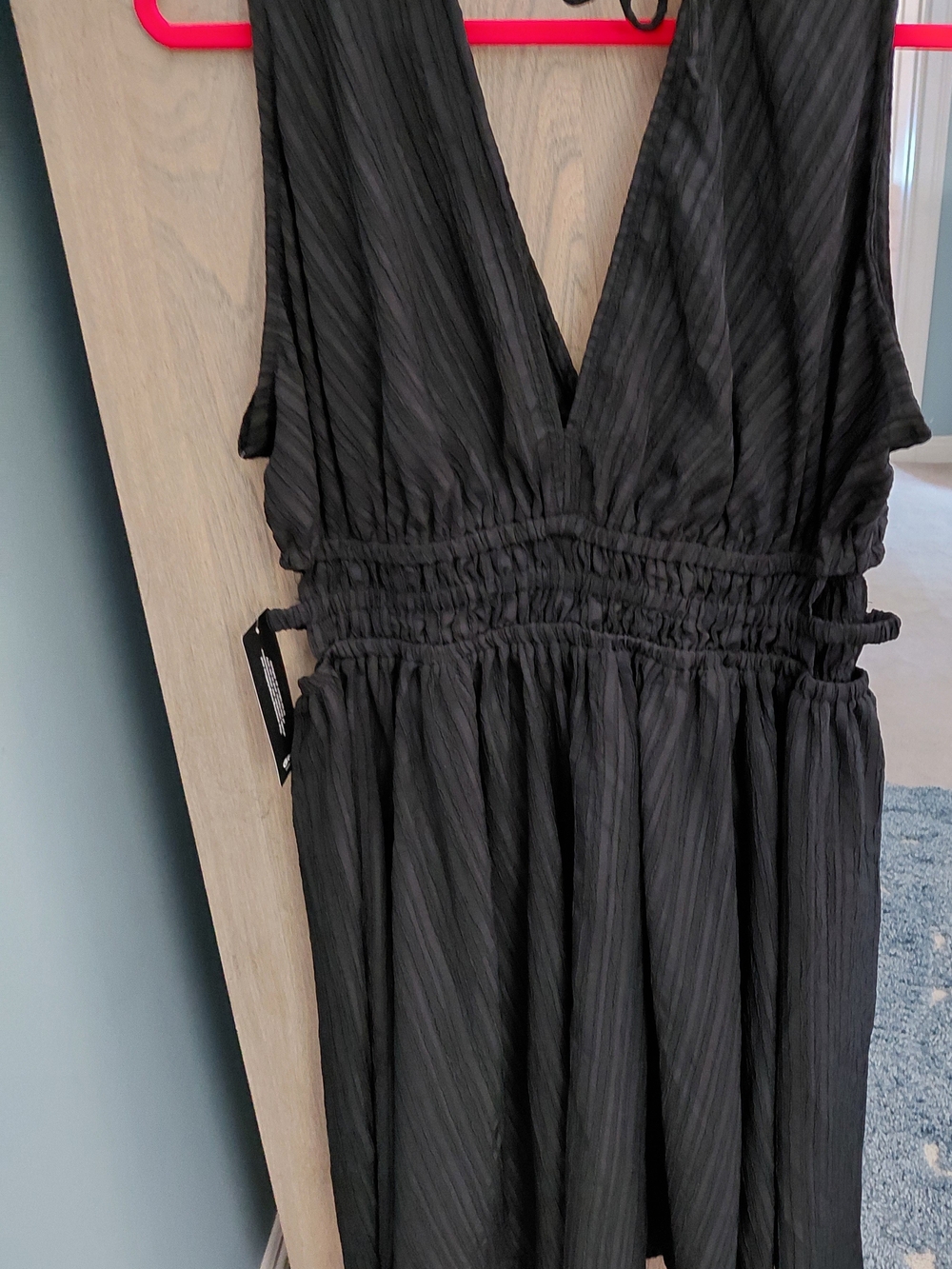 Blush Black V-Neck Smocked Waist Maxi Dress